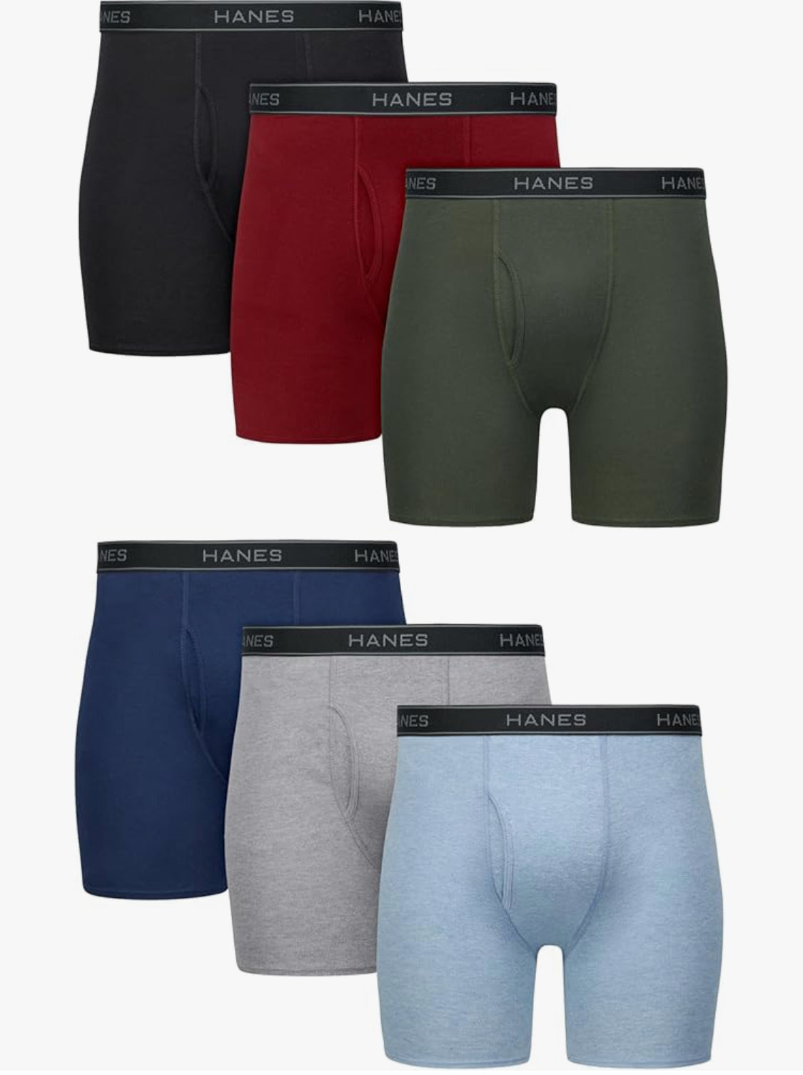 Hanes mens Underwear Boxer Briefs Pack, Cool & Breathable Cotton Moisture-wicking Underwear for Men, No Ride Up