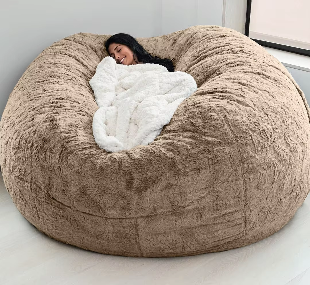 Soft Warm 180*90Cm Fur Giant Removable Washable Bean Bag Bed Cover