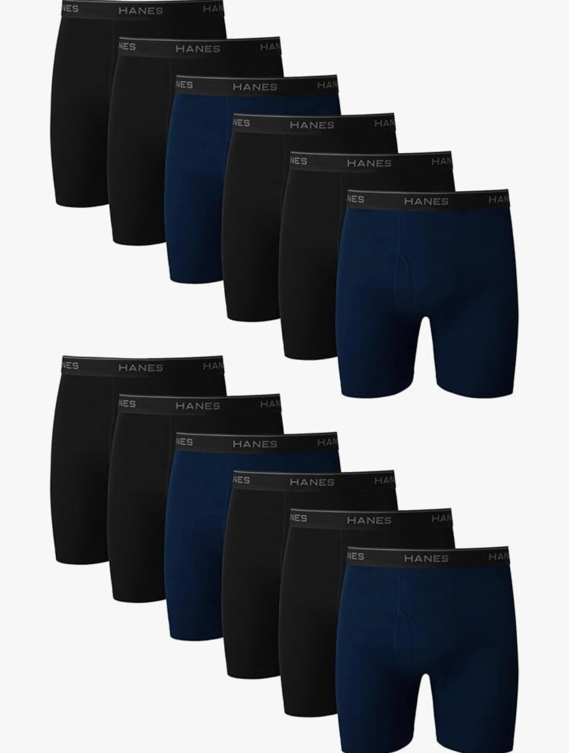 Hanes mens Underwear Boxer Briefs Pack, Cool & Breathable Cotton Moisture-wicking Underwear for Men, No Ride Up