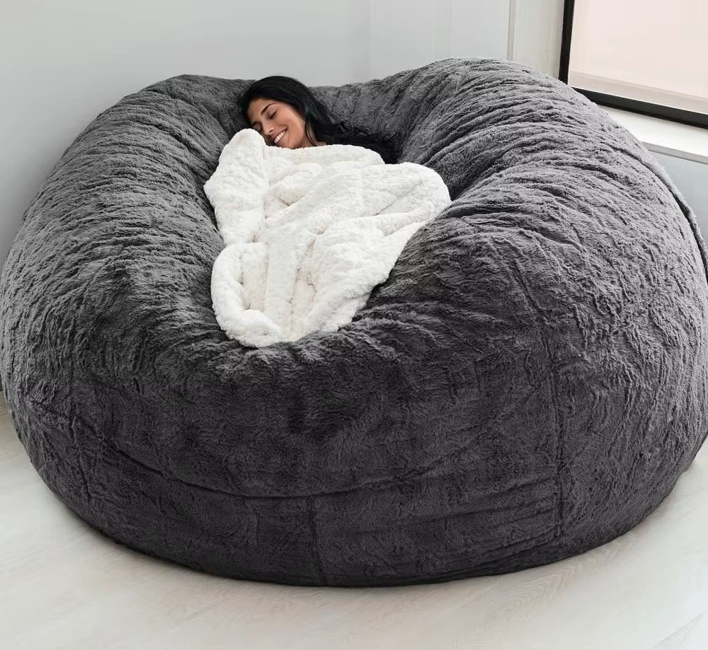 Soft Warm 180*90Cm Fur Giant Removable Washable Bean Bag Bed Cover