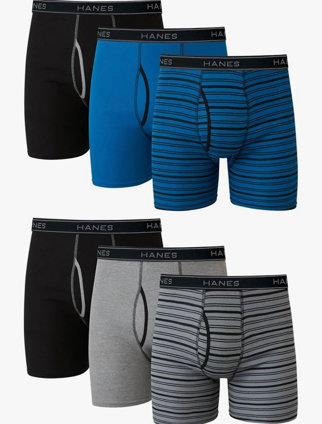 Hanes mens Underwear Boxer Briefs Pack, Cool & Breathable Cotton Moisture-wicking Underwear for Men, No Ride Up