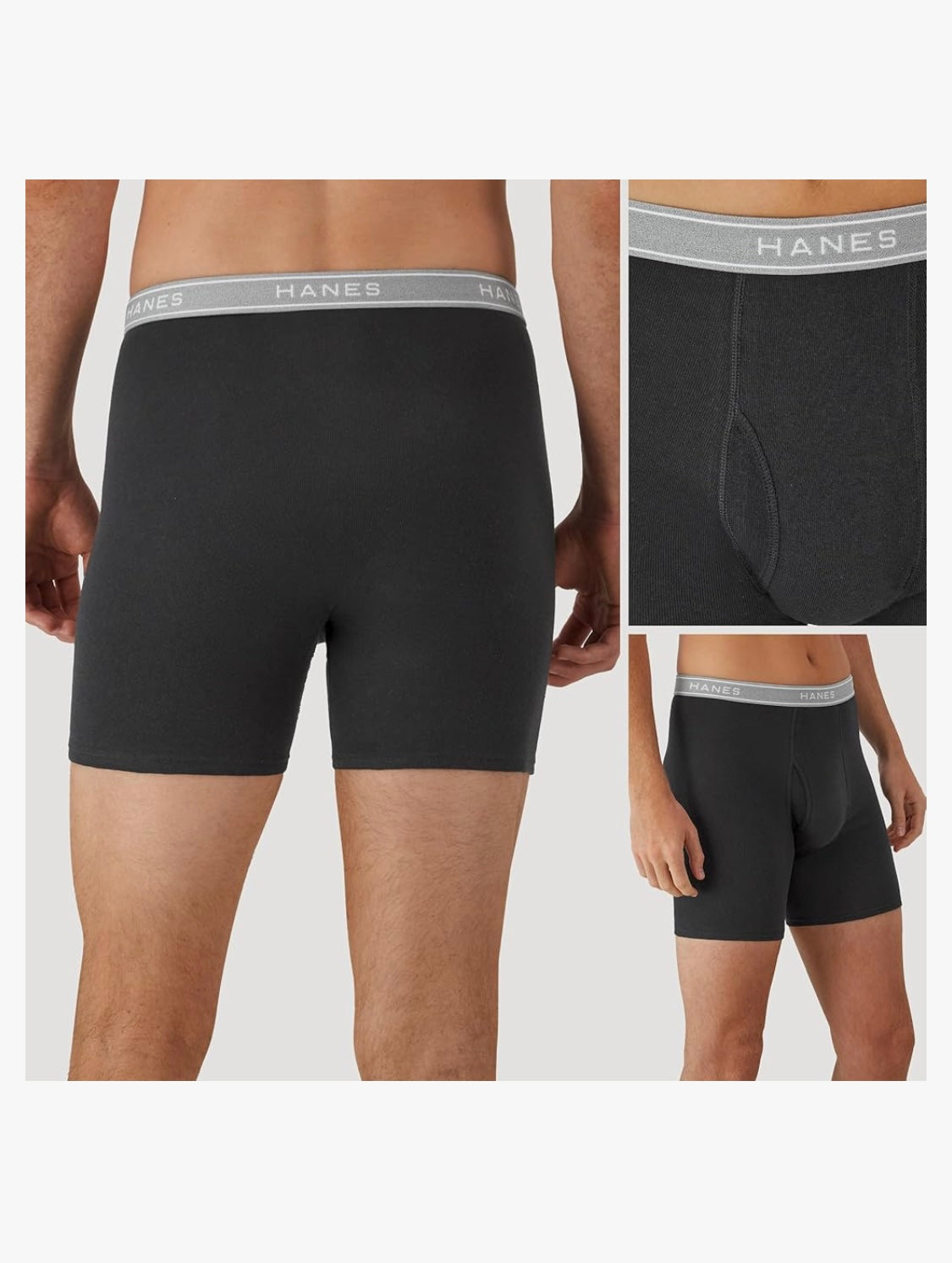 Hanes mens Underwear Boxer Briefs Pack, Cool & Breathable Cotton Moisture-wicking Underwear for Men, No Ride Up